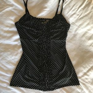 WHBM Cute black and white polka dot cami top